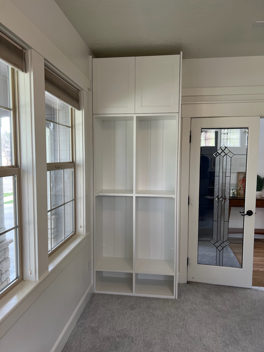 Painted mudroom locker built-ins — Boise, Idaho