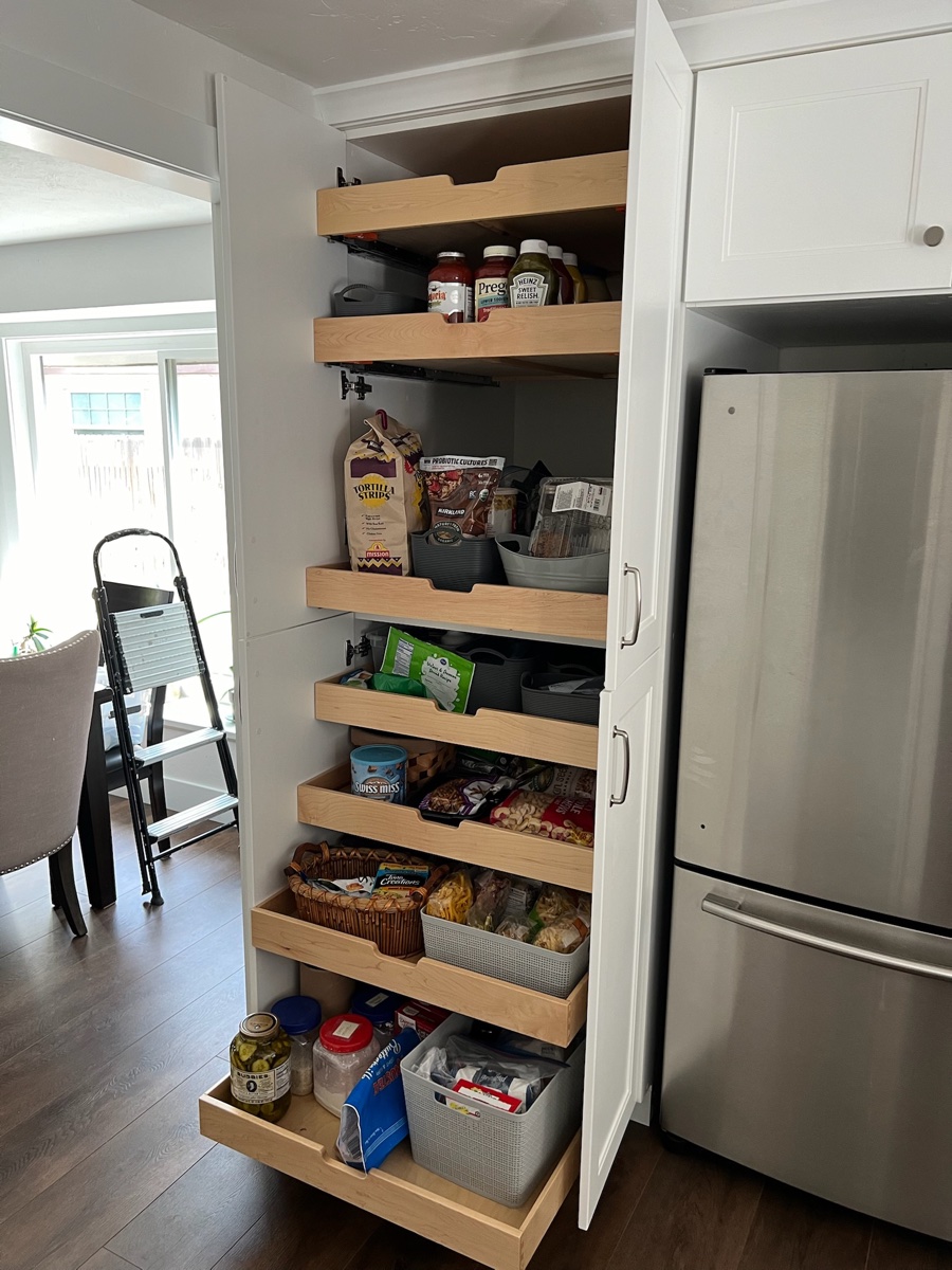 Painted pantry pull-out storage — Boise, Idaho